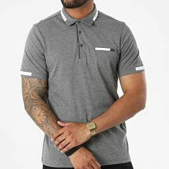 Meilleur prix 🌟 Polo Manches Courtes 572 Noir Chiné de Armita 🔥 -Armita Soldes 2022 armita 328995 POLO 572 BLACK 20220722T162436 03