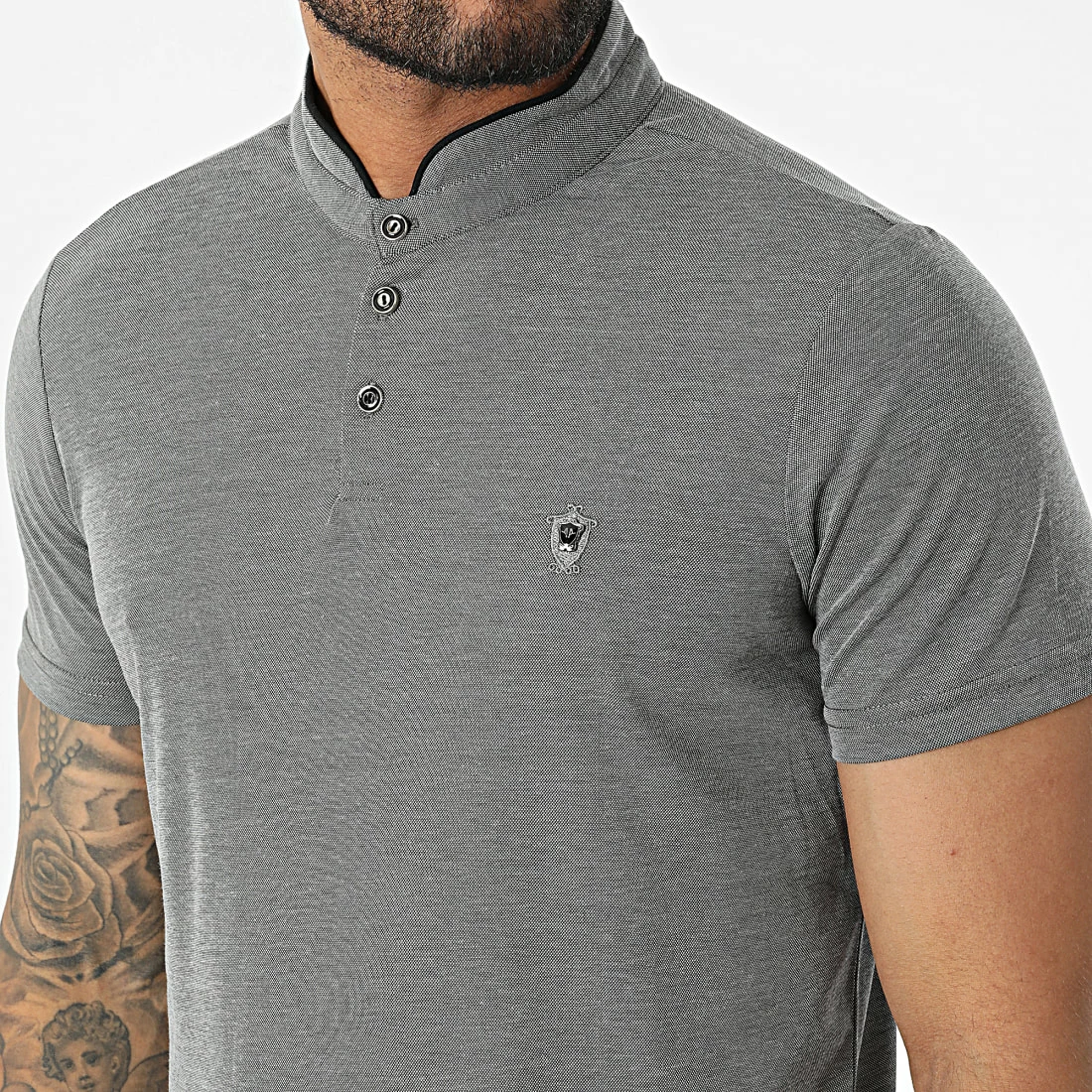 Meilleur prix ⭐ Polo Manches Courtes 571 Noir Chiné de Armita 🌟 2 Meilleur prix ⭐ Polo Manches Courtes 571 Noir Chiné de Armita 🌟 – Image 2