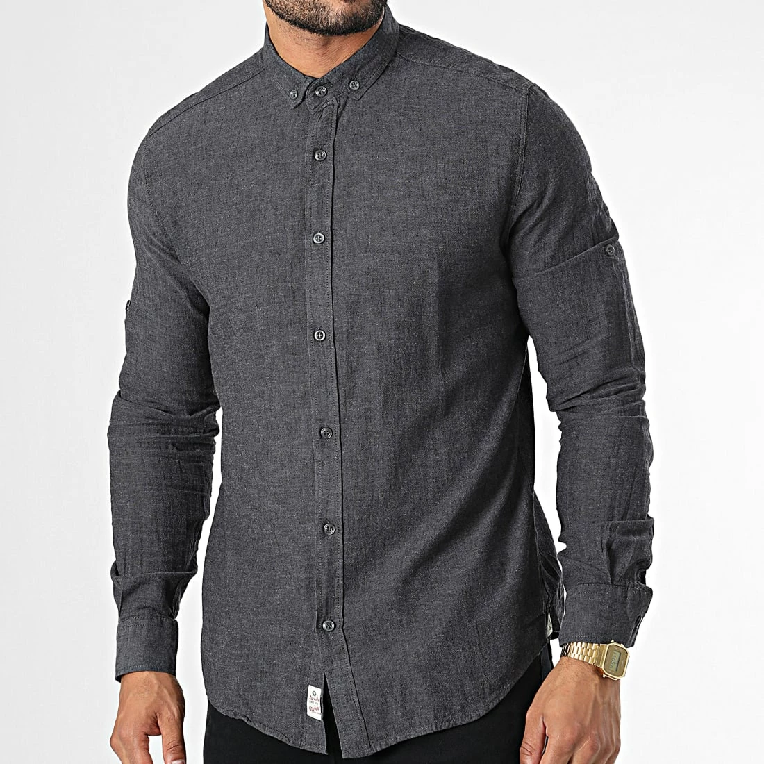 Remise 😀 Chemise Manches Longues CH-5119 Gris Anthracite Chiné de Armita ⌛ 1 Remise 😀 Chemise Manches Longues CH-5119 Gris Anthracite Chiné de Armita ⌛