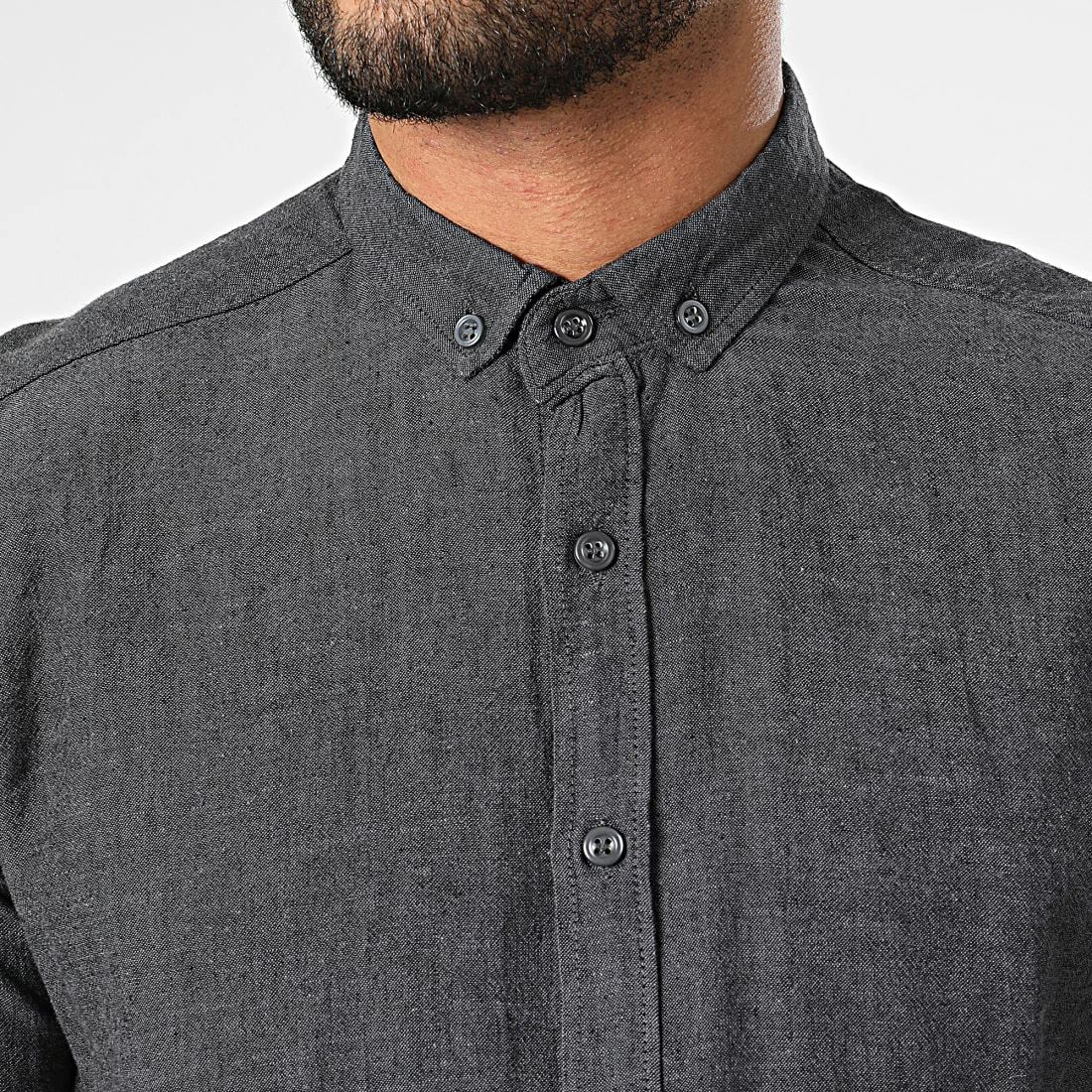 Remise 😀 Chemise Manches Longues CH-5119 Gris Anthracite Chiné de Armita ⌛ 2 Remise 😀 Chemise Manches Longues CH-5119 Gris Anthracite Chiné de Armita ⌛ – Image 2