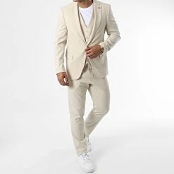 Coupon ✔️ Ensemble Costume 3 Pièces 6740 Beige de Armita ⭐