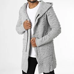 Grosses soldes ⭐ Cardigan Capuche Steve Gris Chiné de Armita 👍