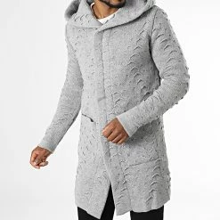 Grosses soldes ⭐ Cardigan Capuche Steve Gris Chiné de Armita 👍 -Armita Soldes 2022 armita 337363 STEVE GREY 20220919T154801 03