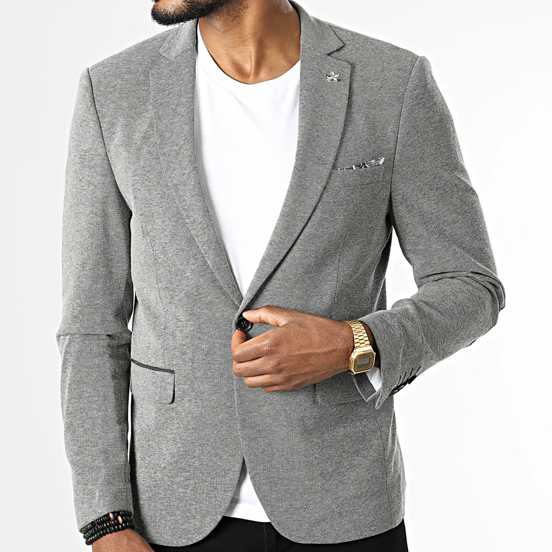 Acheter ✨ Veste Blazer B7065 Gris Anthracite Chiné de Armita 👏 3 Acheter ✨ Veste Blazer B7065 Gris Anthracite Chiné de Armita 👏 – Image 3