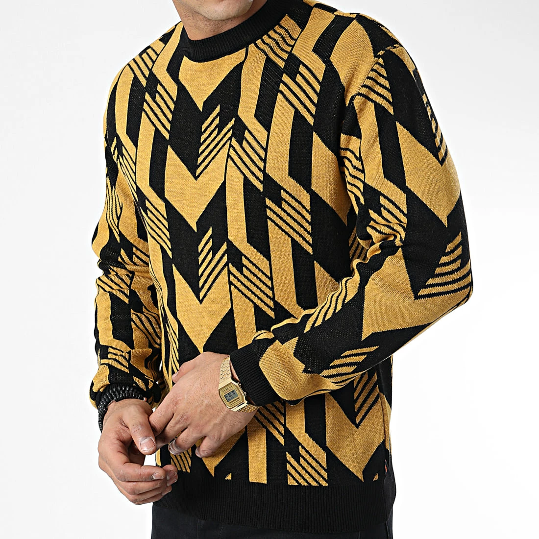 Budget đ Pull AVH-179 Jaune Noir de Armita â 3 Budget đ Pull AVH-179 Jaune Noir de Armita â â Image 3