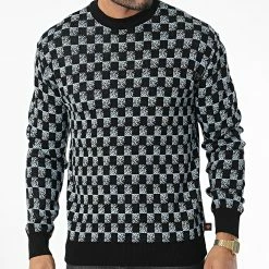 Meilleure affaire 🌟 Pull A Carreaux AVH-181 Bleu Noir de Armita 👏