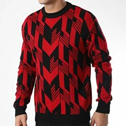 Remise 💯 Pull AVH-179 Rouge Noir de Armita 🎁