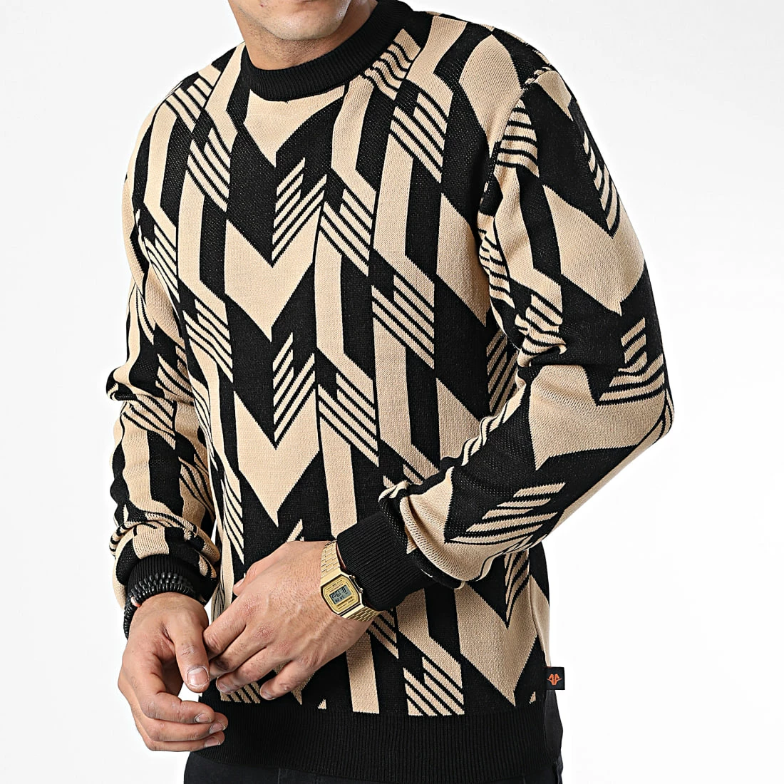 Meilleure vente 👏 Pull AVH-179 Beige Noir de Armita ✔️ 3 Meilleure vente 👏 Pull AVH-179 Beige Noir de Armita ✔️ – Image 3