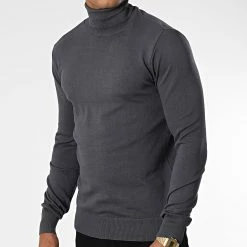 Le moins cher 👍 Pull Col Roulé AVR-176 Gris Anthracite de Armita 😀