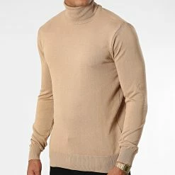 Remise 😍 Pull Col Roulé AVR-176 Beige Foncé de Armita 🔔