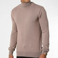 Meilleure vente 🎉 Pull Col Roulé AVR-176 Marron Clair de Armita 🎉