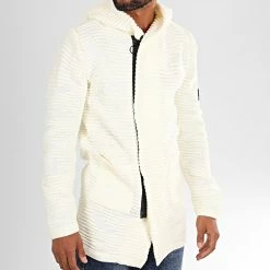 Nouveau 🛒 Gilet Zippé Capuche Alex Ecru de Armita 🛒